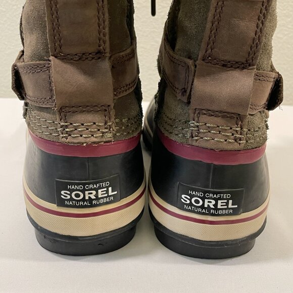 SOREL "Joan of Arctic Premium" Waterproof Boot Olive/Black/Multi Women Size 7.5 - Picture 13 of 16